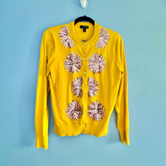 J.CREW Jackie Cardigan sweater sequin embellished L NWT - Picture 9 of 10